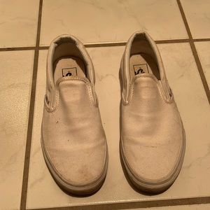 white slip on vans
